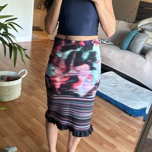 Clover Canyon Ikat Print Pencil Skirt